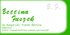 bettina fuszek business card